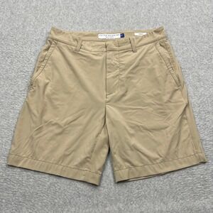 Peter Manning Tech Shorts Mens 28W Khaki Tan Stretch 7 Inch Inseam Chino‎ PMNYC